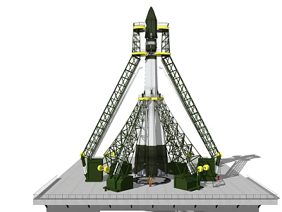 Modern Rocket Launch Center 3d model