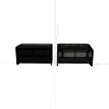 Modern Leather Bedside Nightstand With Two Drawers And Minimalist Wooden Design