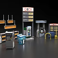 24 Hour Open Gas Station Facilities With Quick Sign Fuel Pumps And Convenience Store