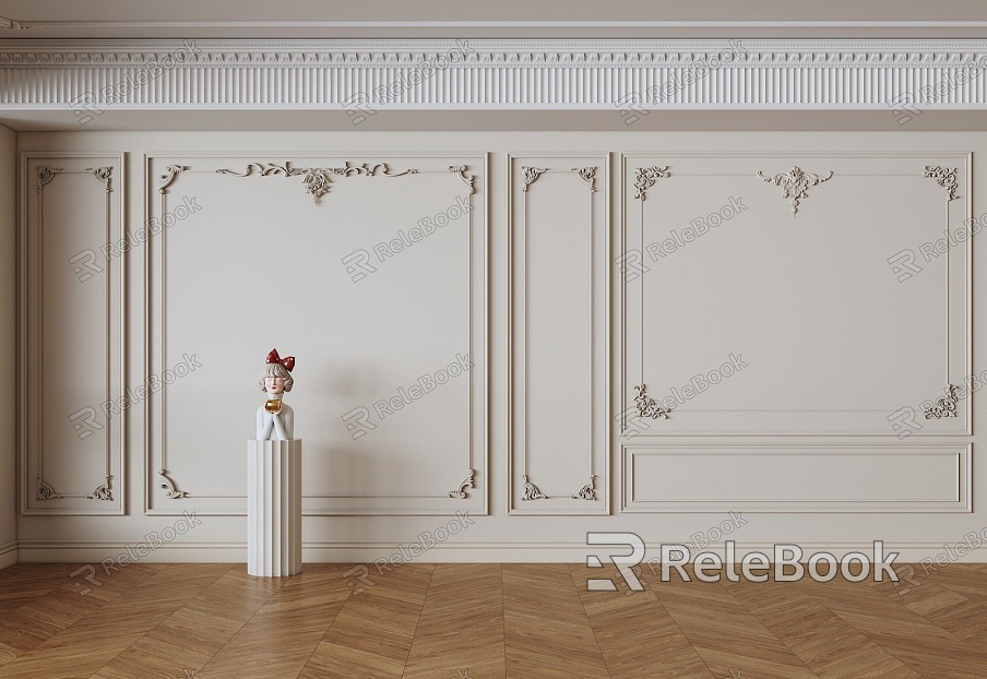 French plaster line background wall model