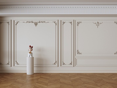 French plaster line background wall model