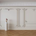 French plaster line background wall 3d model