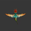 Stunning Hummingbird With Vibrant Colorful Plumage Long Beak And Graceful Tail Feathers
