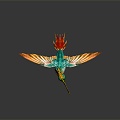 Modern Bird Red-throated Hummingbird Hummingbird Birds 3d model