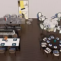 Modern Dining Table Set With Round Square Rectangular Tables And Matching Chairs 3d model