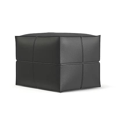 Black Leather Square Stool With Stitched Design For Modern Interiors 3d model Black Leather Square Stool With Stitched Design For Modern Interiors 3d model