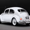 Vintage White Volkswagen Beetle Car With Classic Design And Retro Exterior