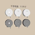 Practical Wall Mounted Bathroom Accessories Hand Towel Dispensers White Gray 1:1 Scale Size