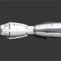 3D Rendering of Futuristic Spacecraft With White Gray Streamlined Design On Reflective Surface
