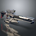 Futuristic Sci Fi Weapon With Metallic Structure And Sleek Mechanical Design 3d model
