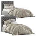 Cozy Children's Bed With Tufted Headboard Soft Pillows And Plush Comforter