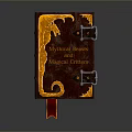 Vintage Leather Decorative Book With Metallic Clasps Red Ribbon Bookmark For Home Decor