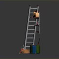 Diving Platform Diving Base Mobile Iron Frame Mobile Iron Ladder Movable Ladder Competition Watch Rack Outdoor Items 3d model