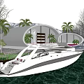 Modern Homestay Building Waterfront Homestay Cottage Holiday Cottage 3d model