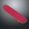 Stylish Red Skateboard With Yellow Edges And Smooth Rolling Wheels For Household Use
