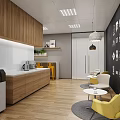 Modern Public Office Space With Open Workstations Green Plants Bright Lighting And Wooden Flooring