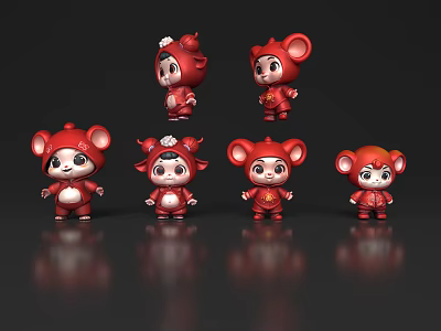 Fuwa Cartoon Fuwa Little Boy Baby Child Cute Cartoon Cute Little Boy Toy Doll 3d model