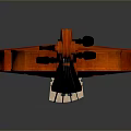 Reddish Wooden Violin With Black Strings A Stylish Household Musical Item
