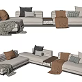 modern corner sofa Minotti roger multiplayer sofa multiplayer sofa 3d model