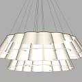 Elegant Modern Chandelier With Multi Layered White Pleated Lampshade In Gray Space