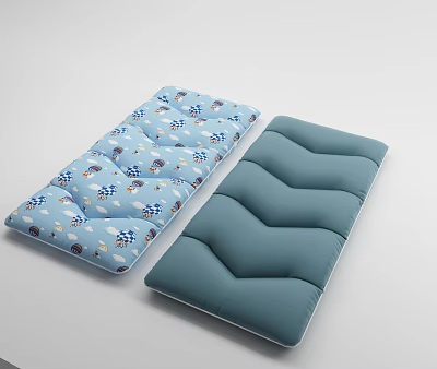 Blue Seat Cushions With Cartoon Patterns And Wavy Design Solid Color 3d model