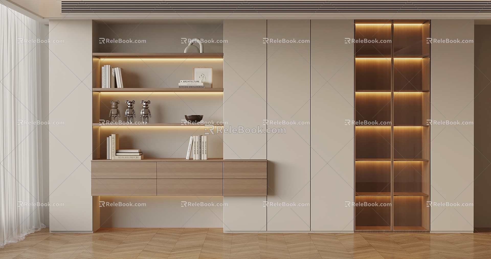 02 Bookcase Modern Bookcase 3d model