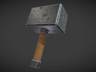 Sturdy Metal Head Hammer With Wooden Handle Ideal For Construction Tasks 3d model