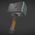 Sturdy Metal Head Hammer With Wooden Handle Ideal For Construction Tasks 3d model