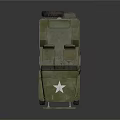 Vintage Green Military Jeep Featuring White Star Emblem Open Top And Classic Off Road Tires