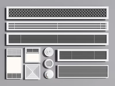 Different Air Conditioner Vent Styles With Various Designs For Home Interior Decoration 3d model