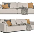 Modern double sofa multiplayer sofa 3d model