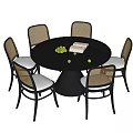 Modern Dining Table and Chair Combination Round Dining Table Shell Chair Dining Chair 3d model