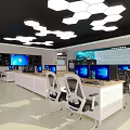 Smart Ergonomic Exhibition Space Featuring Modern Design Display Counter And Lighting 3d model