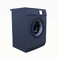 Dark Blue Front Load Washing Machine Featuring Modern Design And Transparent Door