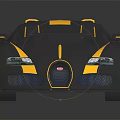 Stylish Black And Yellow Sports Car With Yellow Stripes And Wheels