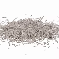 Broken Gray Ceramic Vessel Shards Scattered On White Background Surface 3d model