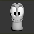 Cute White Cartoon Game Movie Character With Big Black Eyes Smiling Expression And Friendly Face