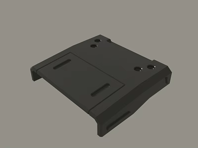 Black Plastic Mechanical Component With Mounting Holes And Slots 3d model
