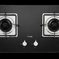FOTILE Double Burner Gas Stove With Black Surface And Control Knobs For Modern Kitchen