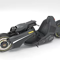 Futuristic Concept Black Motorcycle With Sleek Design Large Wheels And Stylish Seat