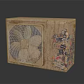Wooden Air Cooler Fan With Colorful Decorative Artwork And Unique Exterior Design