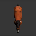 Realistic Chestnut Horse Standing With Shiny Coat Against Gray Background