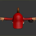 Cartoon Boy In Red Shirt With Letter A Arms Outstretched Standing By Red Skateboard