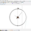 Minimalist Decorative Ornament Set with Round Black Frame Wall Clock and Brown Hands