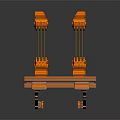 Industrial Mechanical Equipment With Orange Structural Components And Heavy Duty Base Frame
