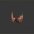 Red Scaly Mythical Dragon Game Movie Character With Large Detailed Wings