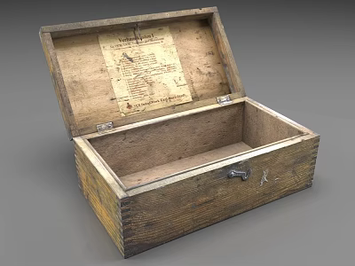 Old wooden box 3d model