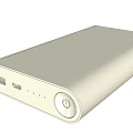 White Portable Power Bank With USB Ports Power Button And Indicator Lights