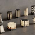 Elegant Modern Artistic Lighting Collection With Various Geometric Shapes Metal Frames And Textured Shades