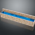 Rectangular Decorative Storage Box With Marble Crackle Texture And Blue Interior 3d model